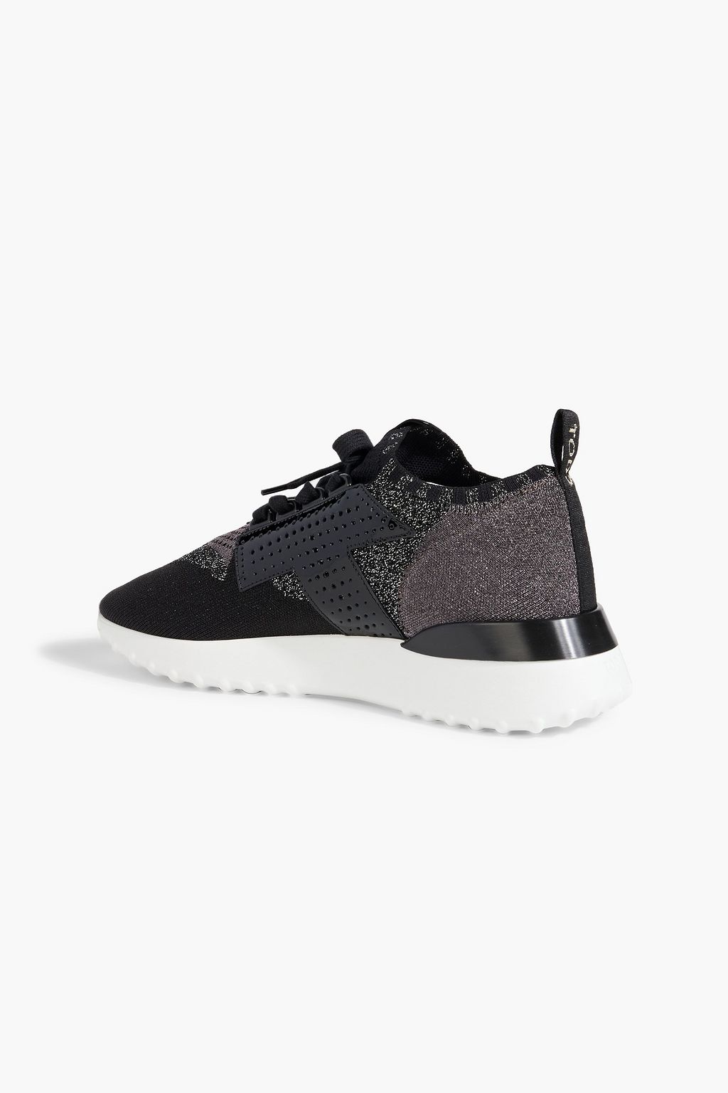 TOD'S Metallic stretch-knit sneakers
