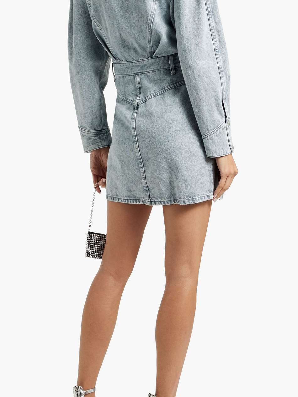dougga denim mini wrap dress
