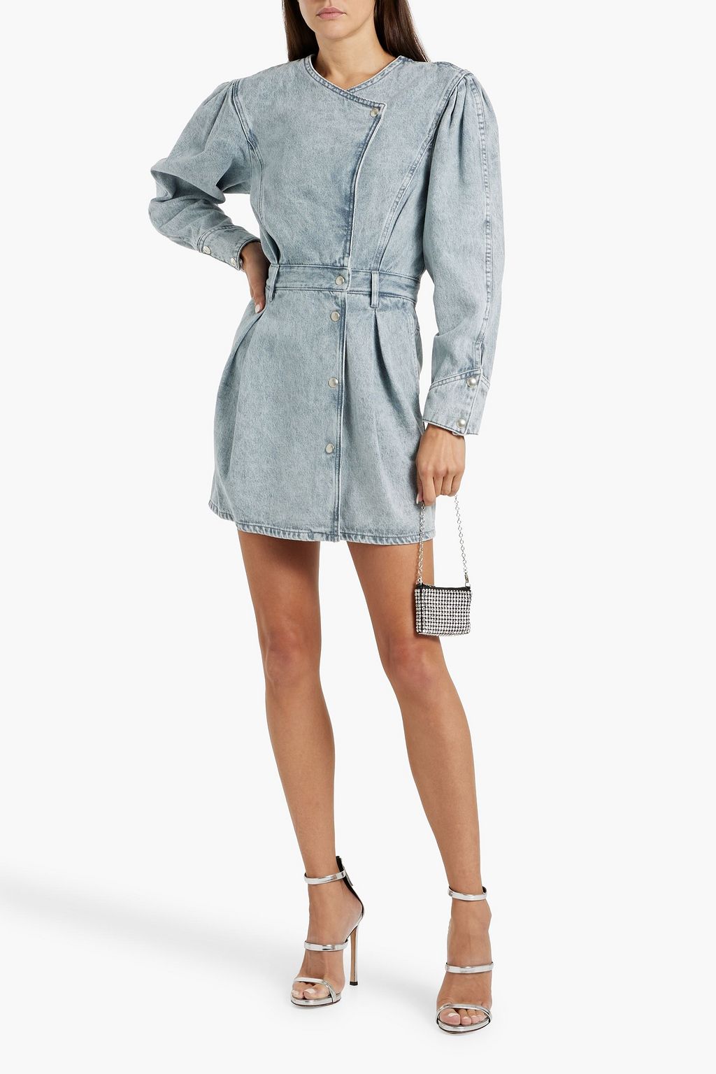 IRO Dougga denim mini wrap dress