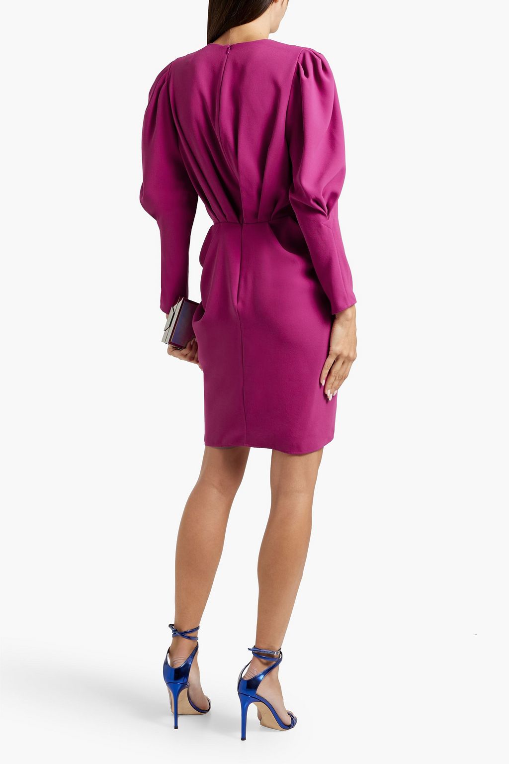 IRO Kalea wrap-effect pleated crepe mini dress