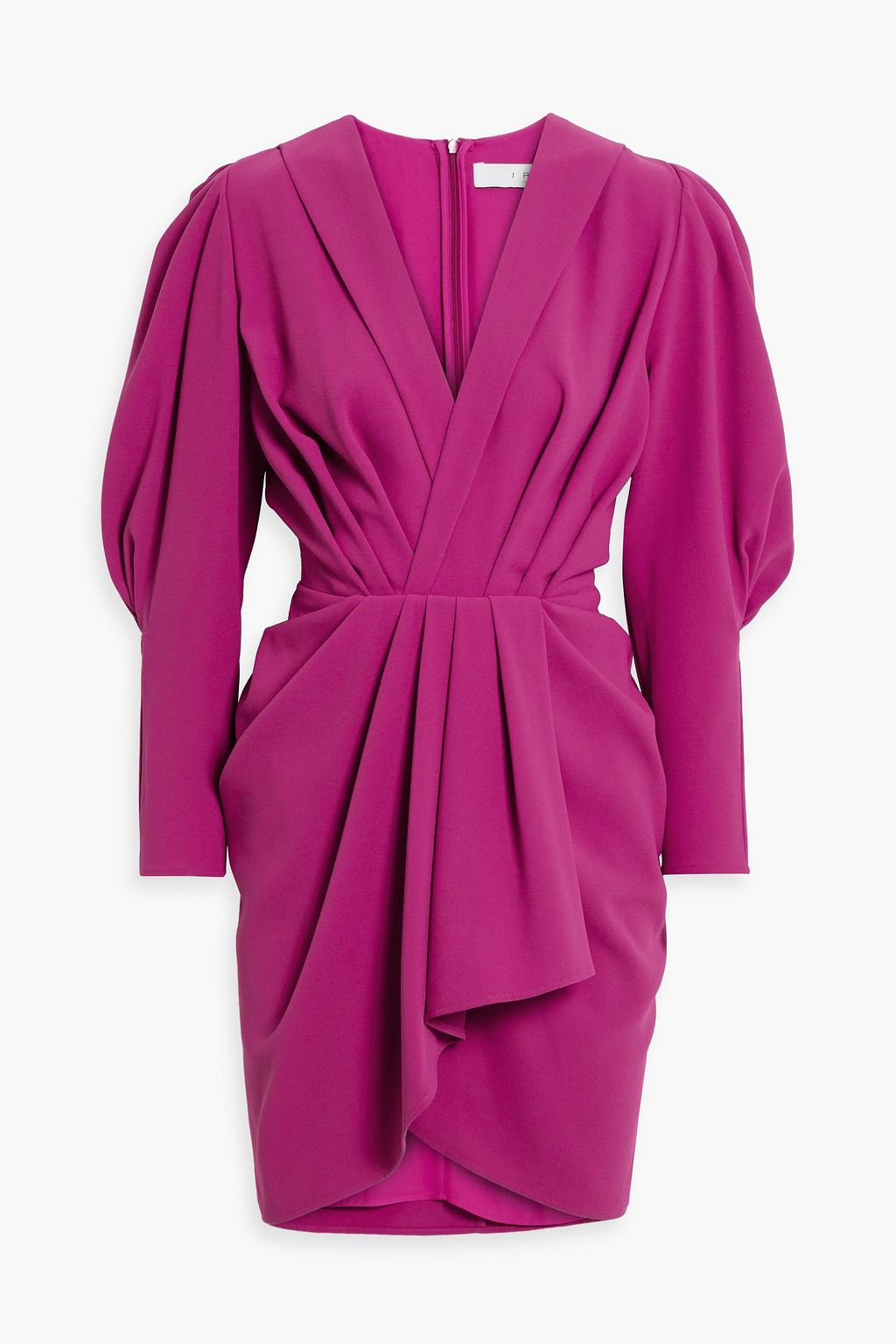 Kalea wrap effect pleated crepe mini dress fuchsia FR 34
