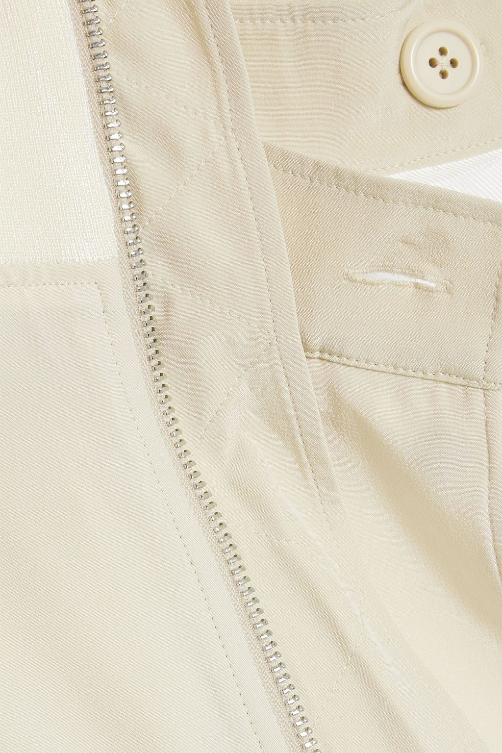 HELMUT LANG Layered silk and satin-twill bomber jacket