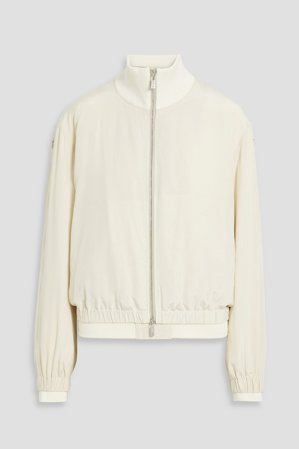 Helmut Lang Layered Silk And Satin-twill Bomber Jacket In Ivory