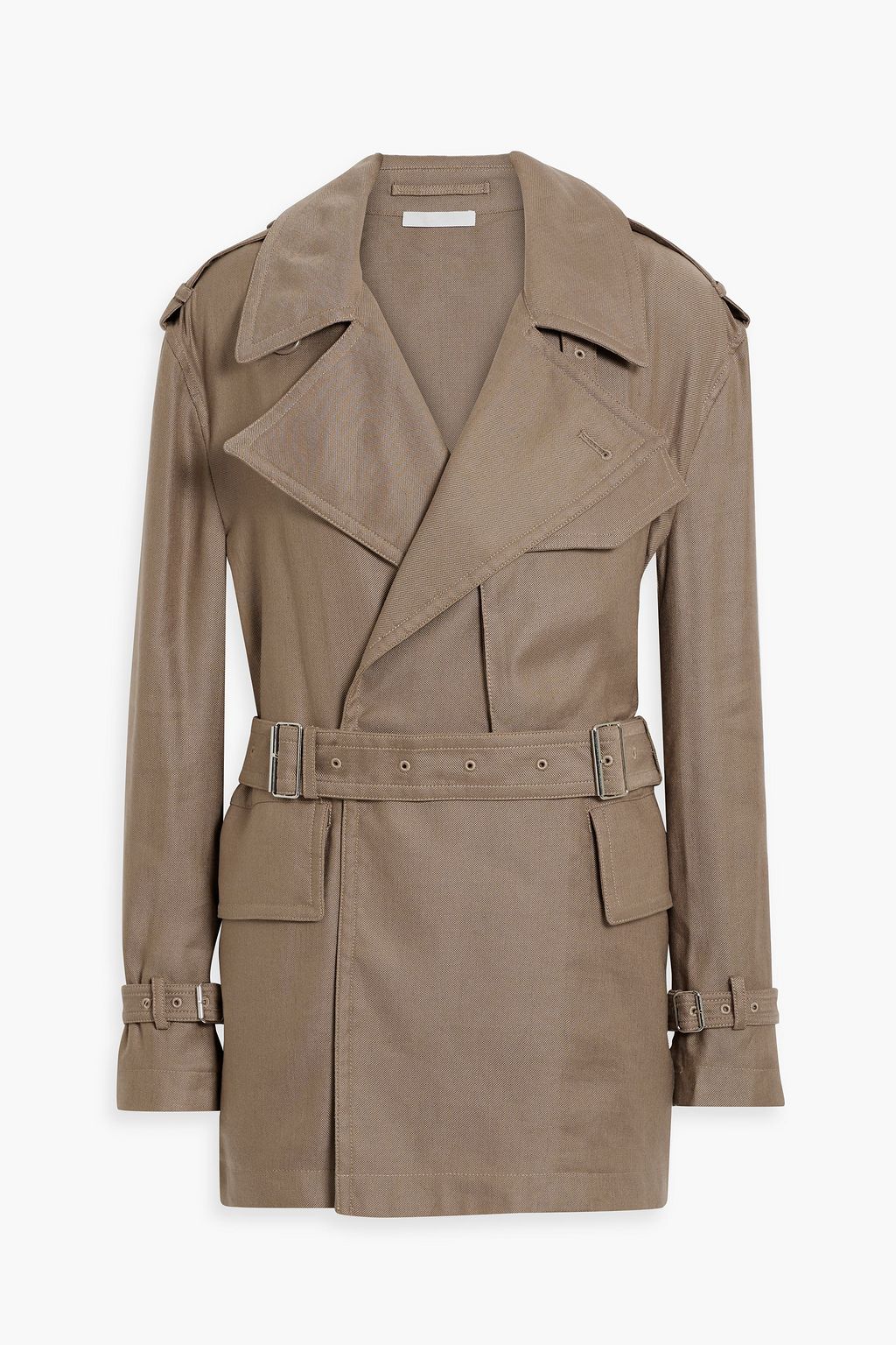 HELMUT LANG Belted Lyocell and linen blend jacket THE OUTNET
