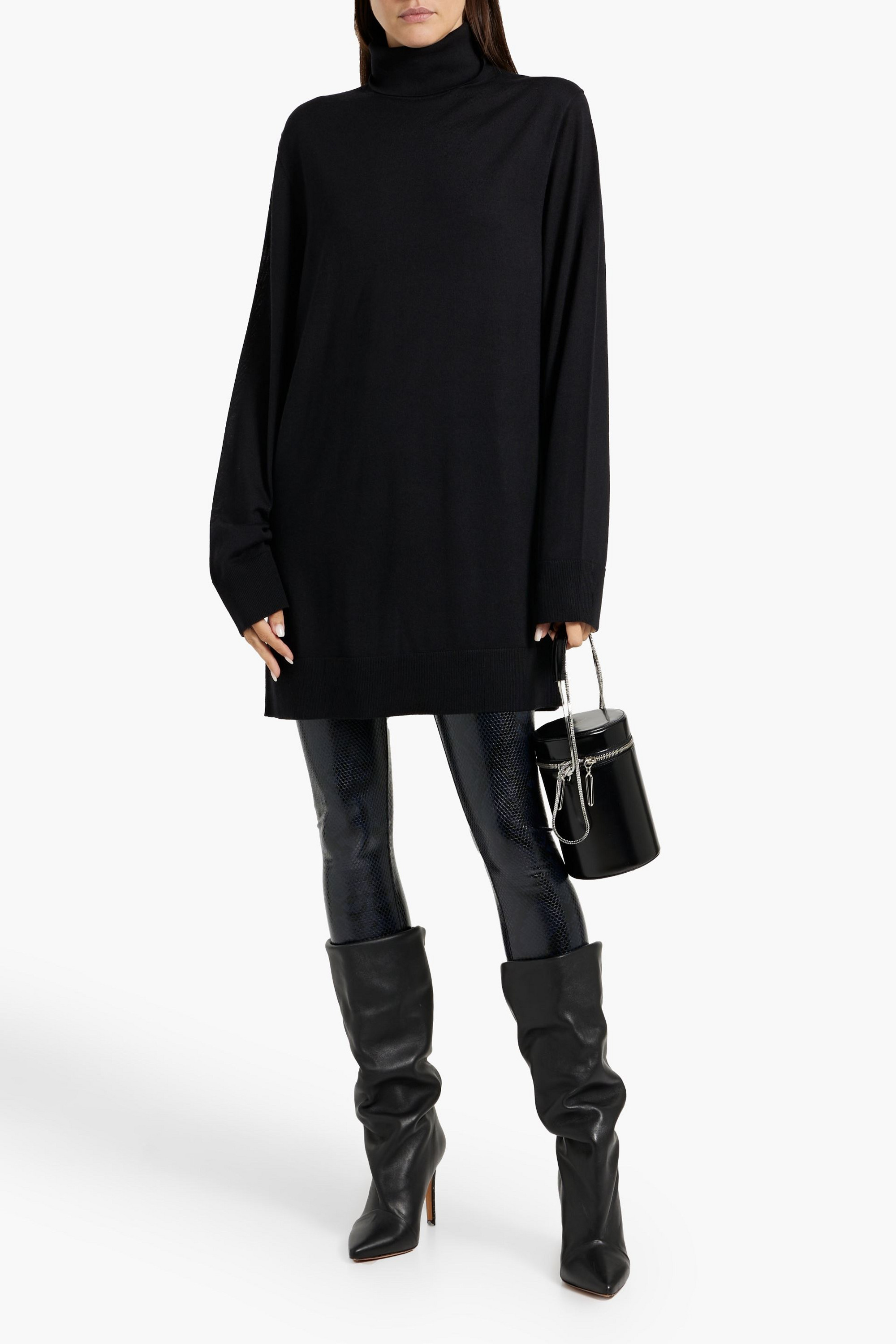 Helmut Lang Oversized wool-blend turtleneck sweater