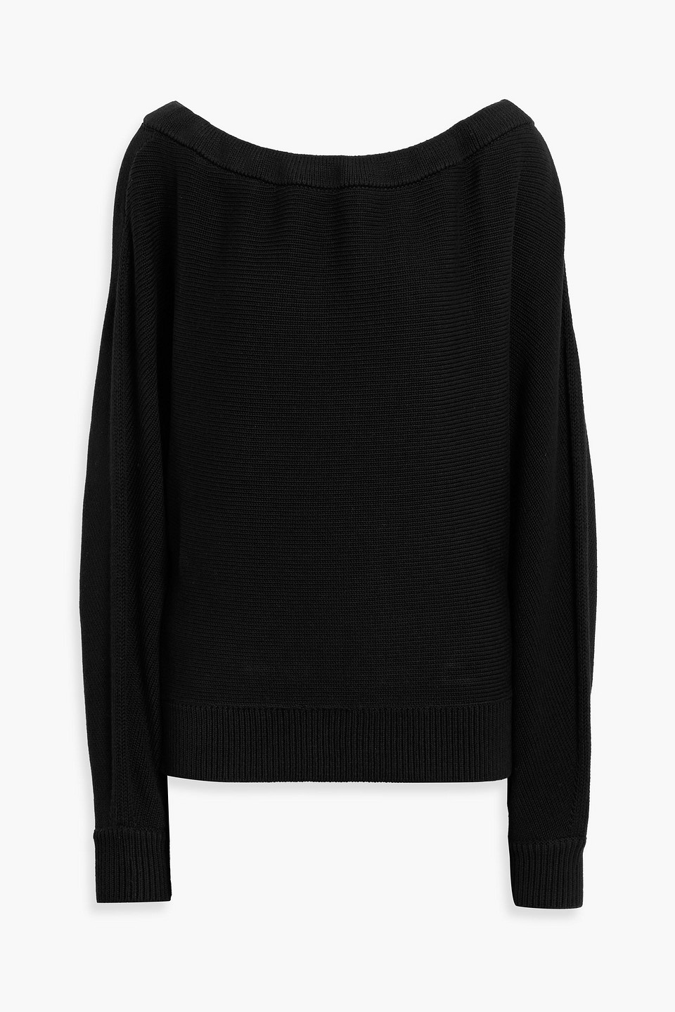 Gathered cotton-blend sweater