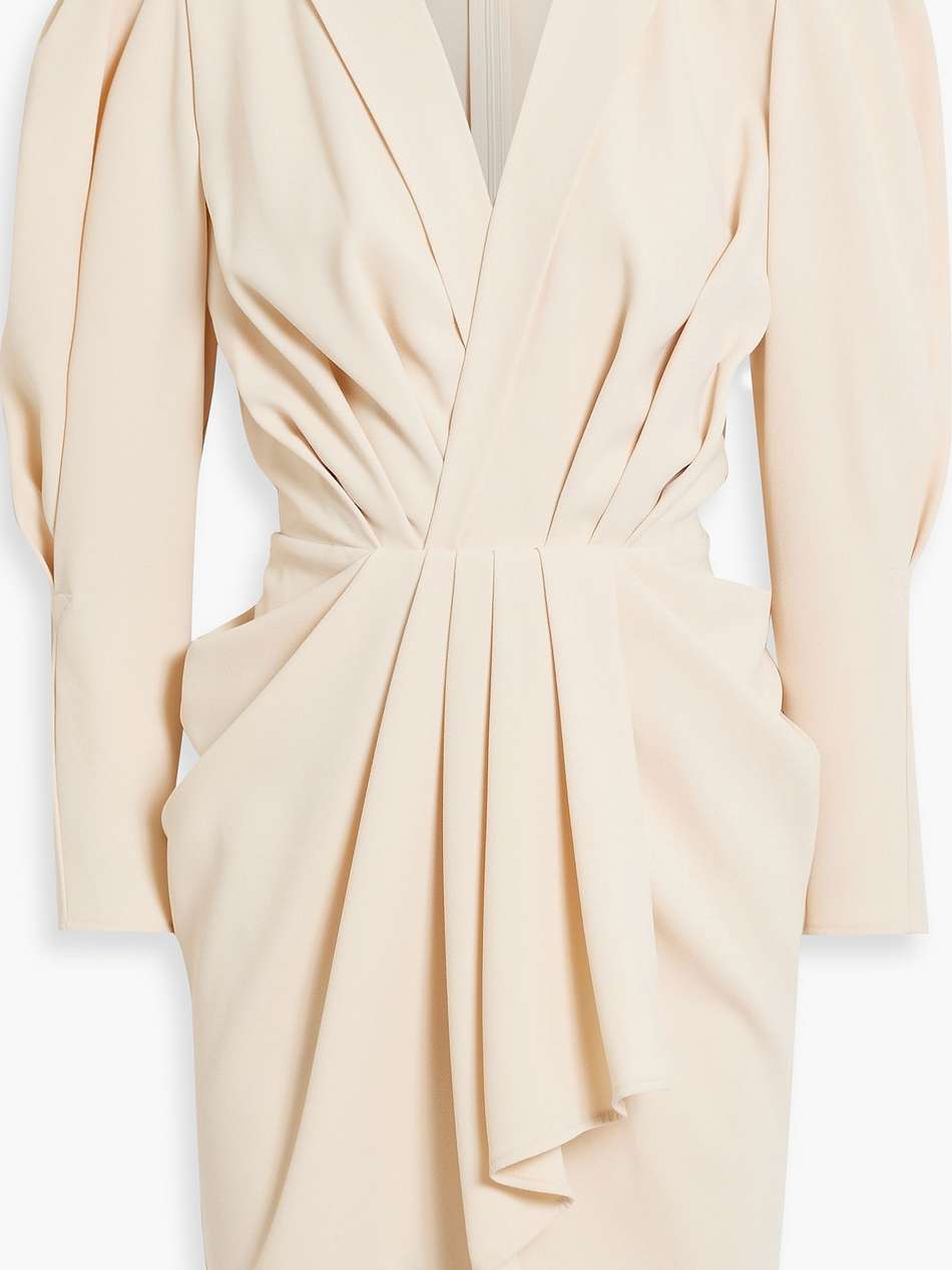 kalea wrap-effect pleated crepe mini dress