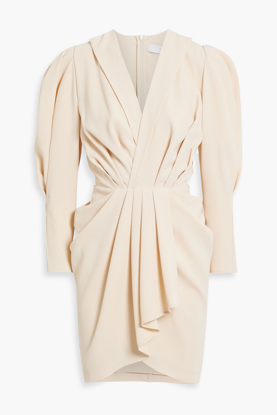 Iro Kalea Wrap-effect Pleated Crepe Mini Dress In Ecru