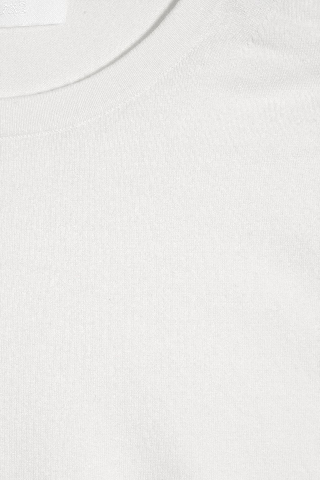 HELMUT LANG بلوزة من الجيرسي المصنوع من مزيج من القطن ومزينة بفتحات