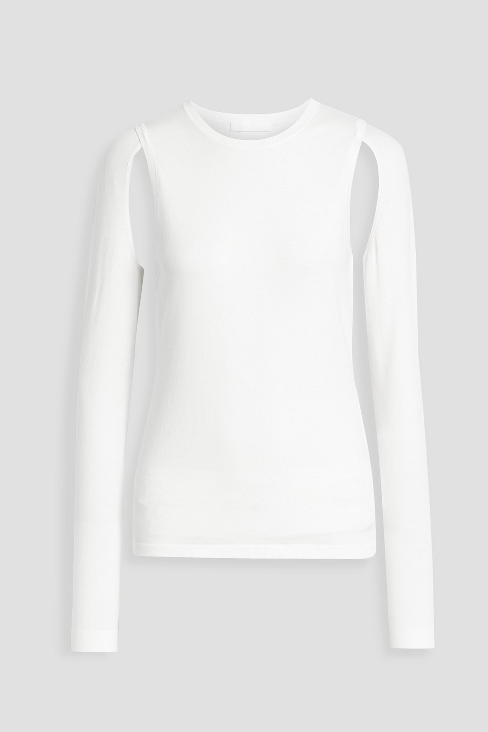 Helmut Lang Cutout Cotton-blend Jersey Top In White
