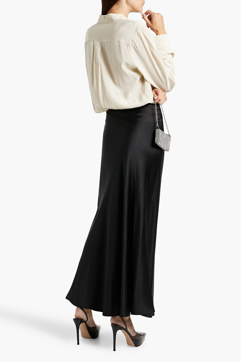 Helmut Lang Silk Crepe De Chine Shirt In Beige