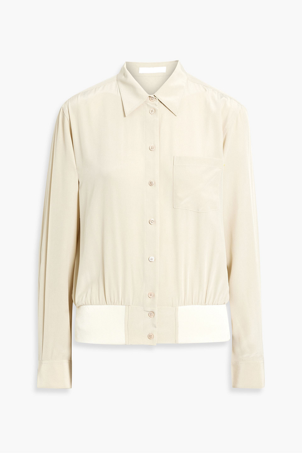 Helmut Lang Silk Crepe De Chine Shirt In Beige