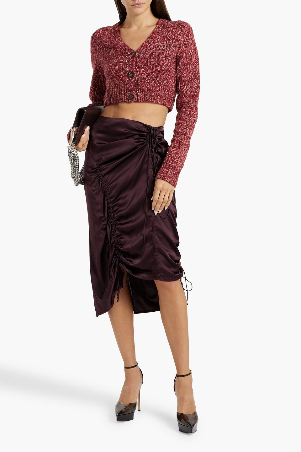 HELMUT LANG CROPPED KNITTED CARDIGAN