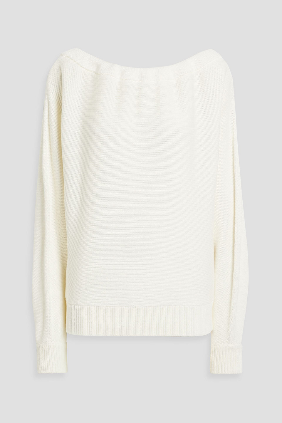Gathered cotton-blend sweater