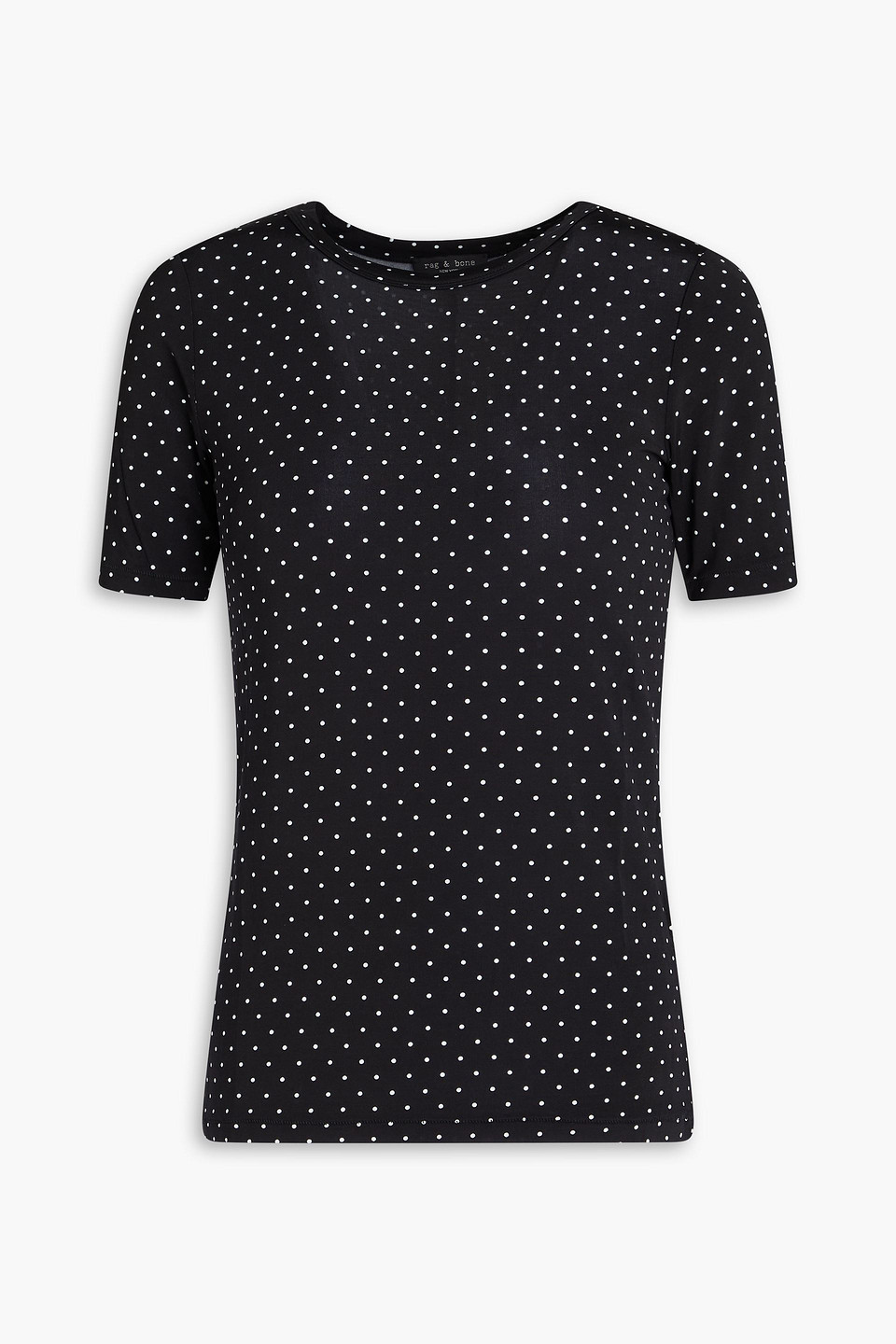 Rag & Bone Sabeen Polka-dot Jersey T-shirt In Black