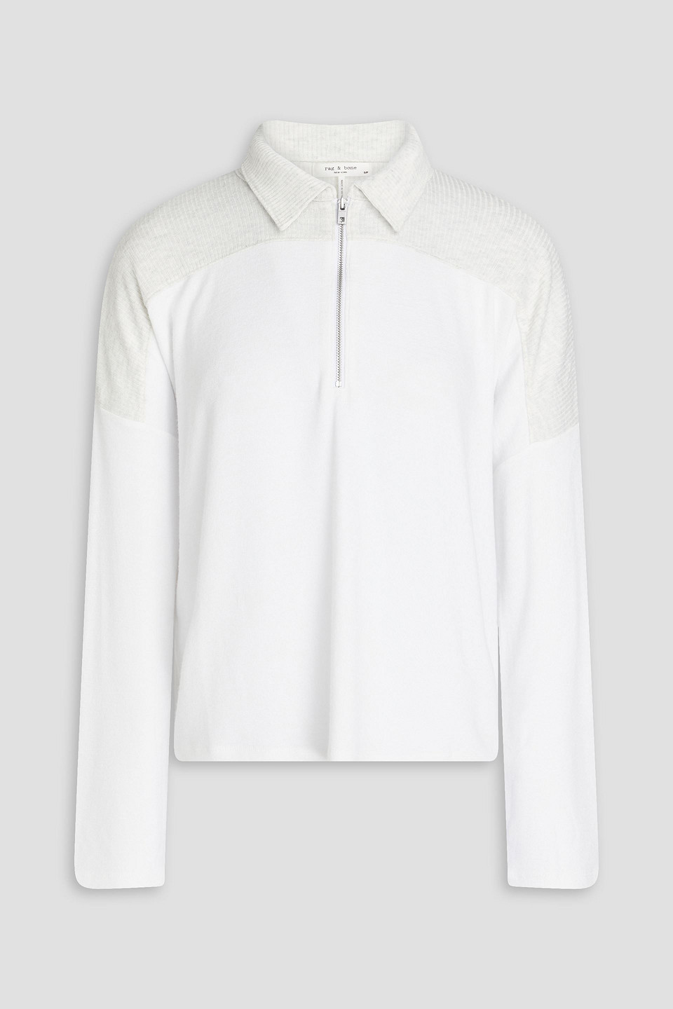 Shop Rag & Bone Ribbed-knit Polo Shirt In White