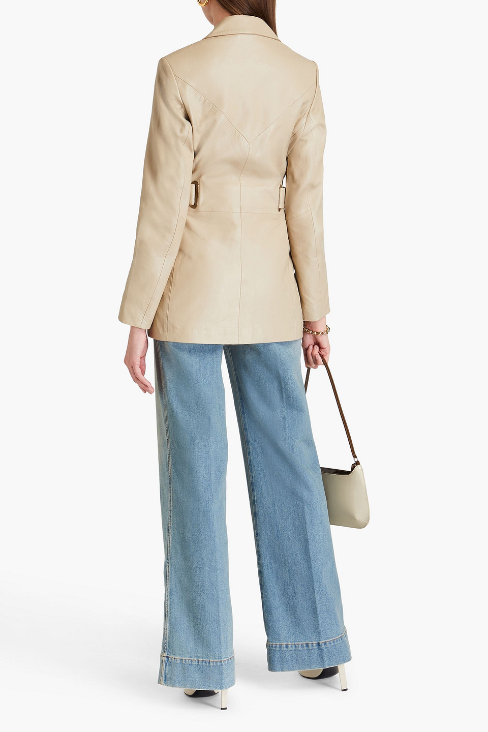  Remain Birger Christensen - Blazer Aus Leder Mit Gürtel - Neutral - De 36 