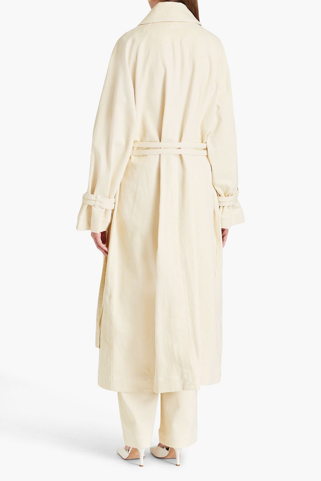 REMAIN BIRGER CHRISTENSEN معطف ترنش من التويل المصنوع من مزيج من القطن بتصميم مخطط