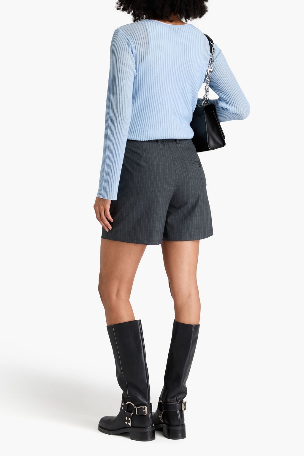 RAG & BONE كارديغان Dorit من مزيج صوف الميرينو بتصميم مضلّع