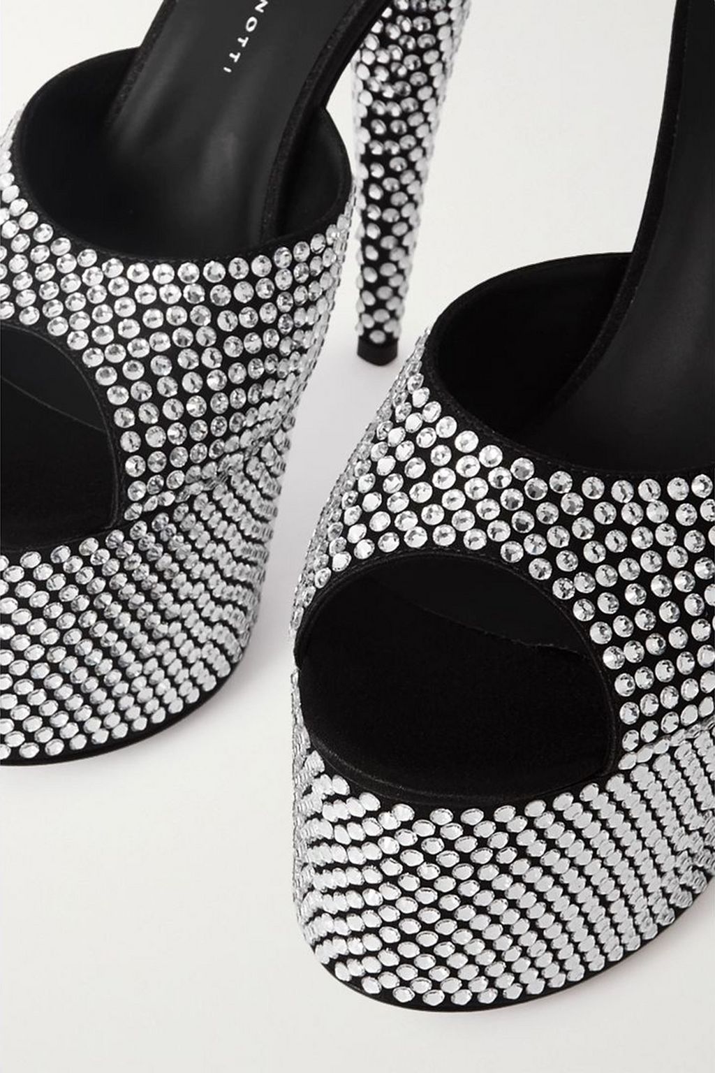 GIUSEPPE ZANOTTI Khalifa crystal-embellished satin platform mules