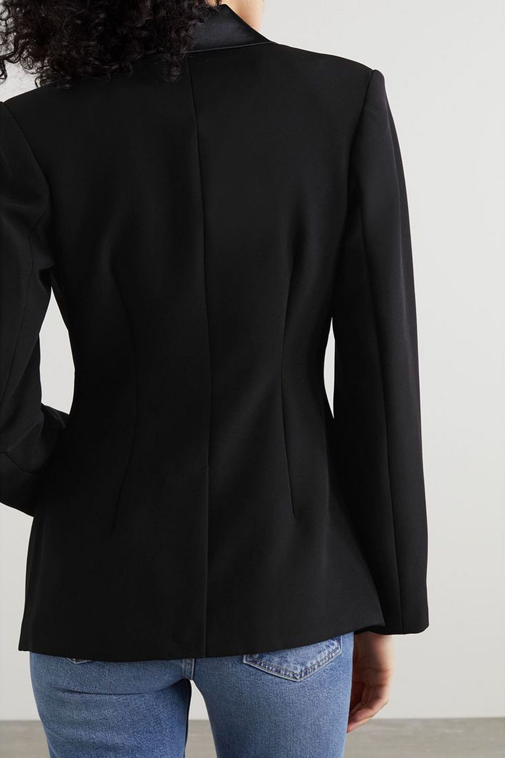 ANINE BING Ade doppelreihiger Blazer aus Crêpe mit Satinbesätzen