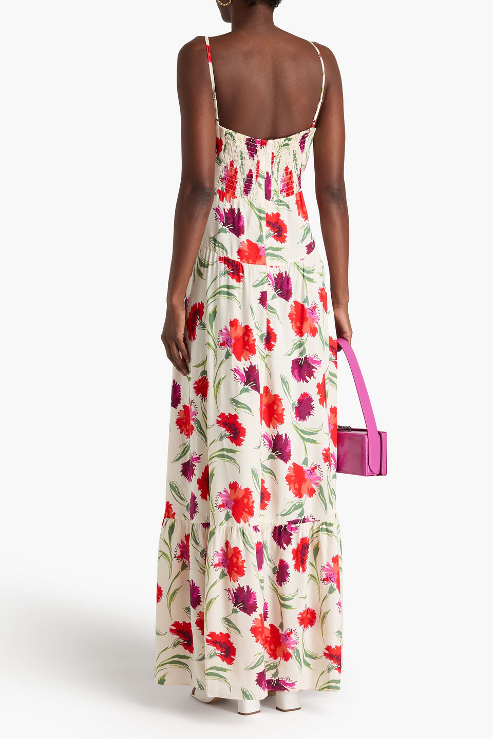 Diane Von Furstenberg Etta Floral-print Woven Maxi Dress In Elfenbein
