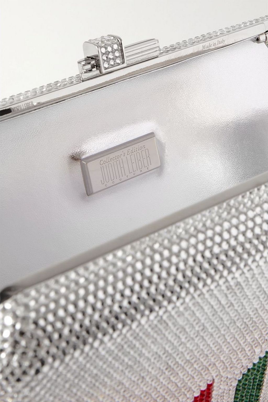 JUDITH LEIBER COUTURE Emirates crystal-embellished silver-tone clutch