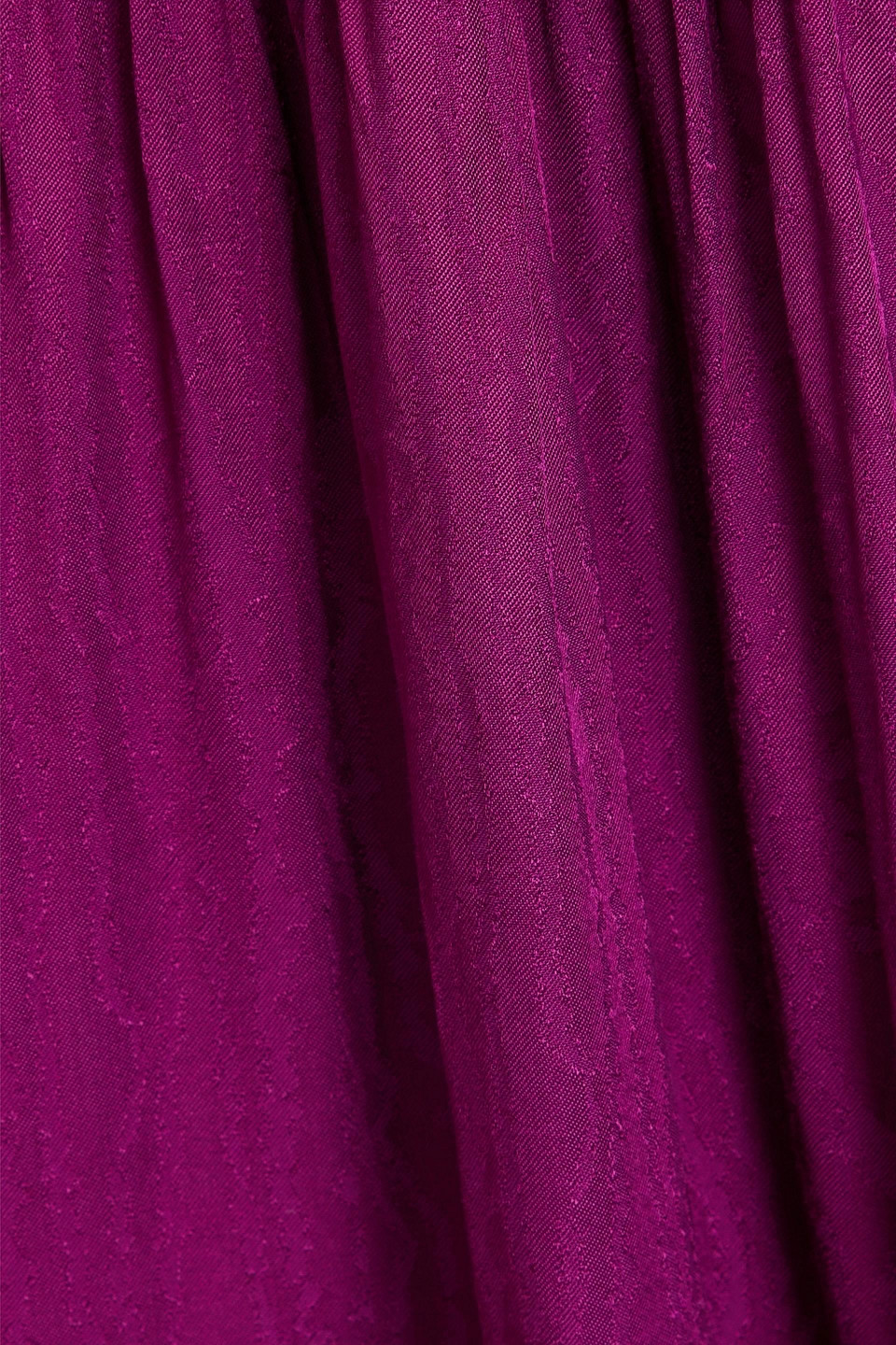 Diane Von Furstenberg Gil Pleated Satin-jacquard Midi Dress In Violet