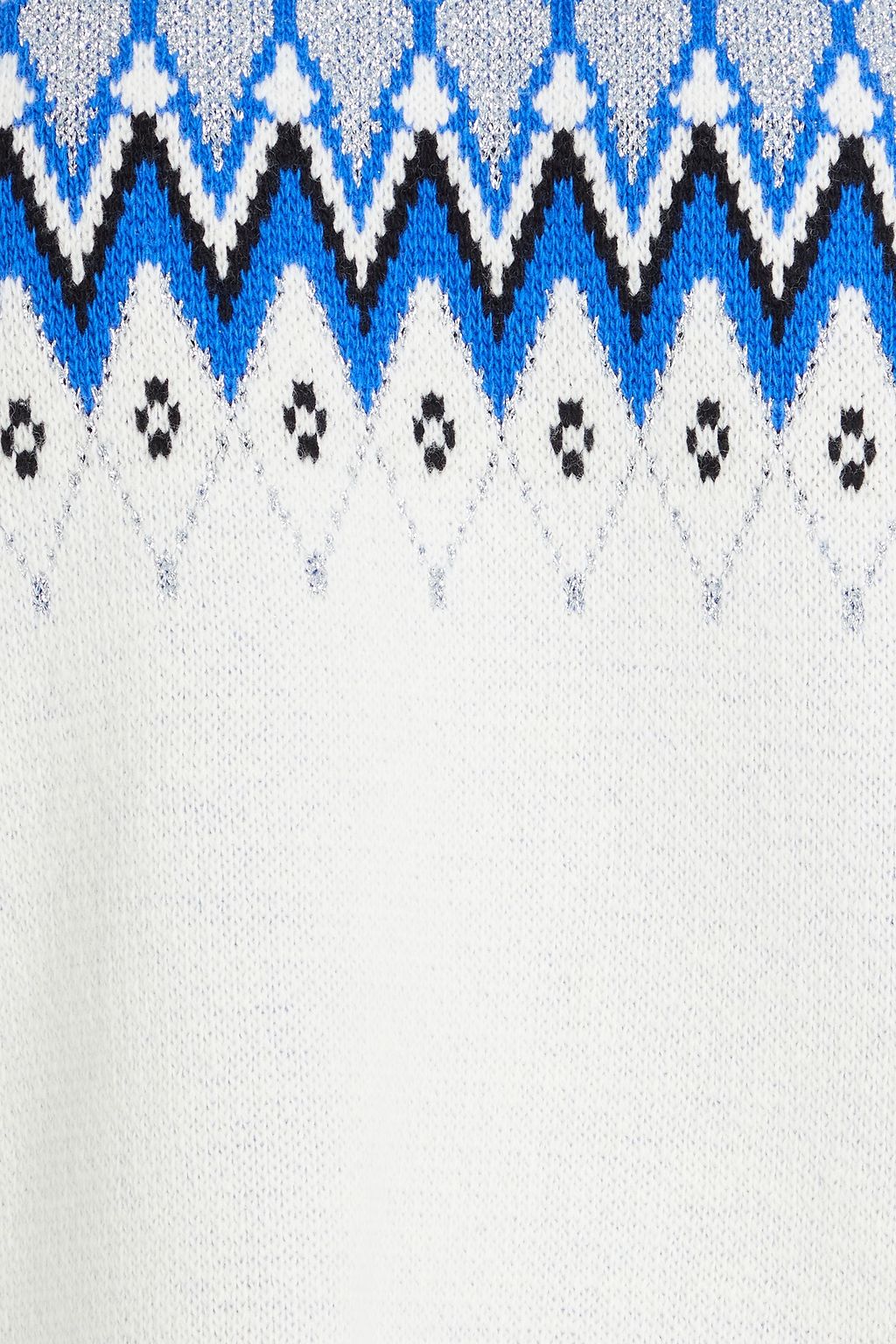 RABANNE كنزة رياضية من مزيج الصوف بحبكة Fair Isle بلون معدني