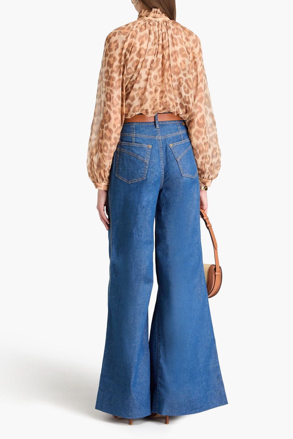 Zimmermann Matchmaker Palazzo Jeans In Mid Denim
