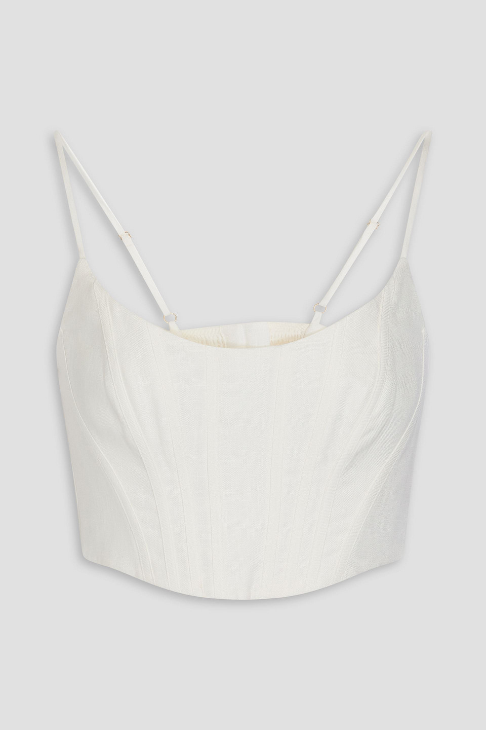 Zimmermann Cropped Bustier Aus Leinen In White