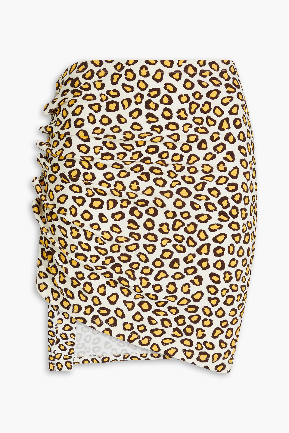 Rabanne Leopard-print Ruched Stretch-jersey Mini Skirt