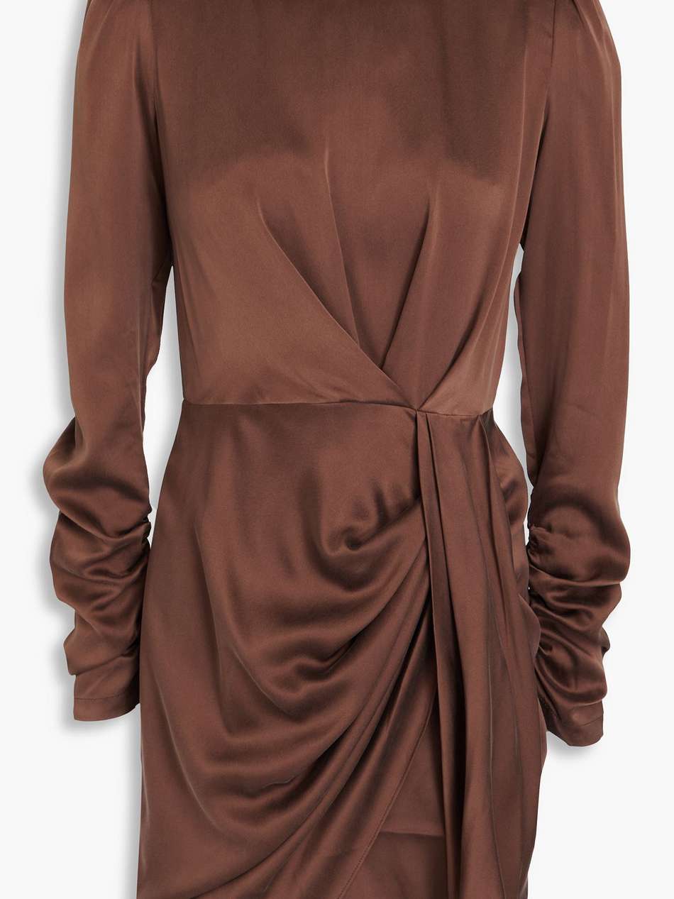draped silk-blend satin mini dress