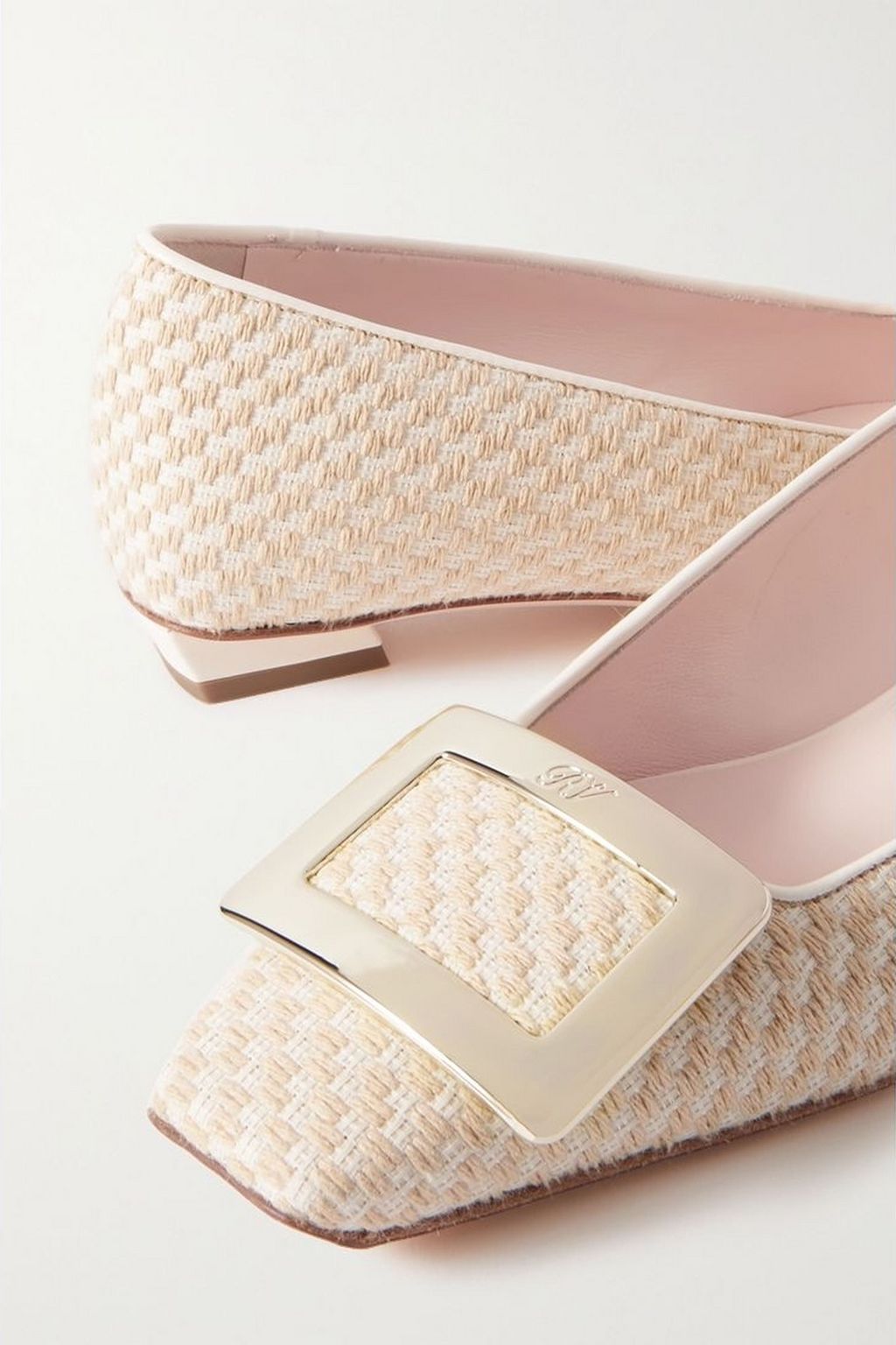 ROGER VIVIER Belle Vivier embellished canvas ballet flats