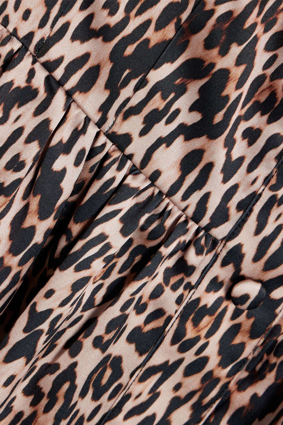 HVN LAURA LEOPARD-PRINT SATIN MIDI DRESS