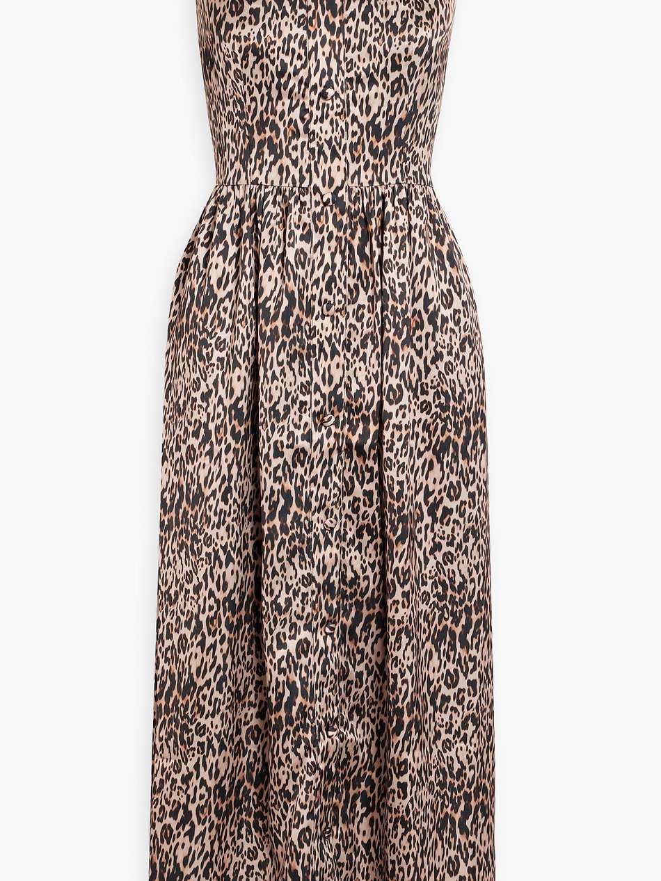 laura leopard-print satin midi dress