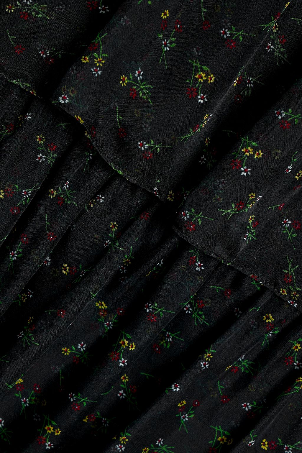 HVN Amelia tiered floral-print silk-chiffon maxi dress