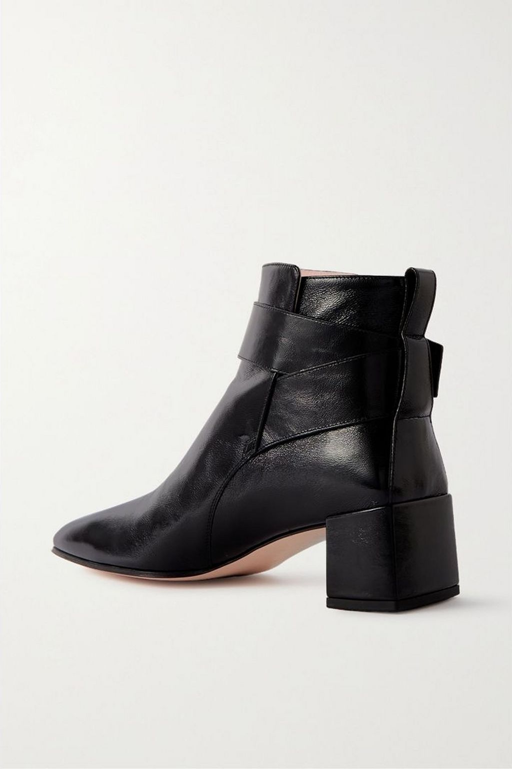 ROGER VIVIER City buckled glossed-leather ankle boots