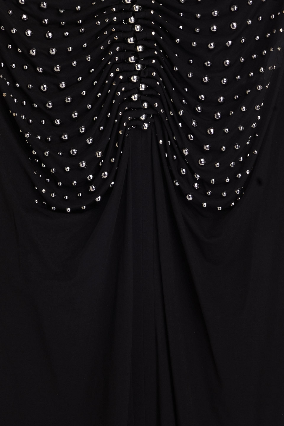 RABANNE STUDDED CUPRO-BLEND JERSEY MAXI SKIRT