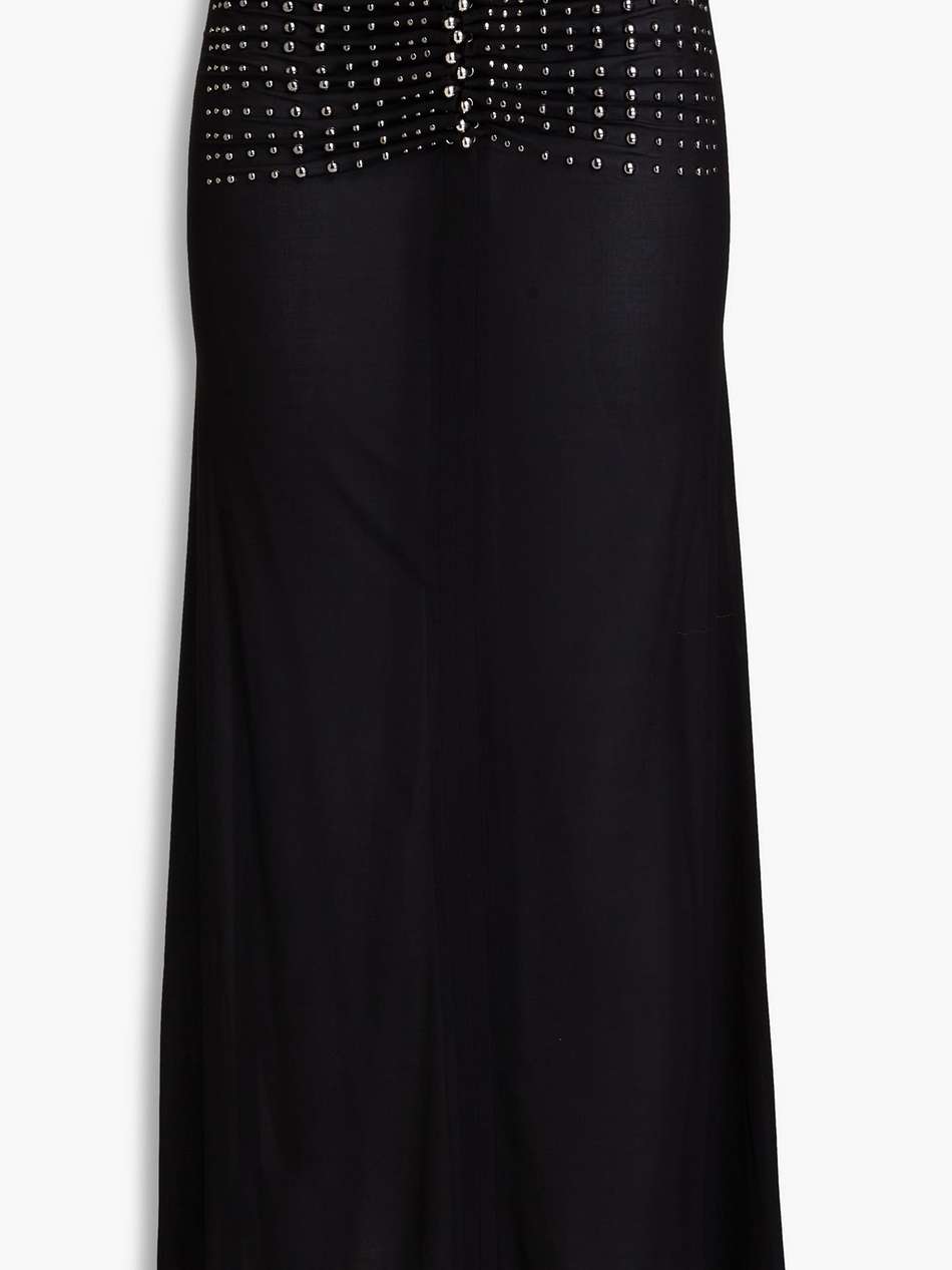 studded cupro-blend jersey maxi skirt