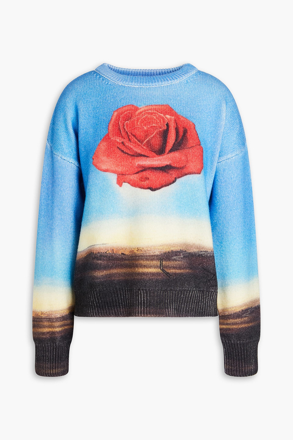 Rabanne Printed Wool Sweater In Light Blue