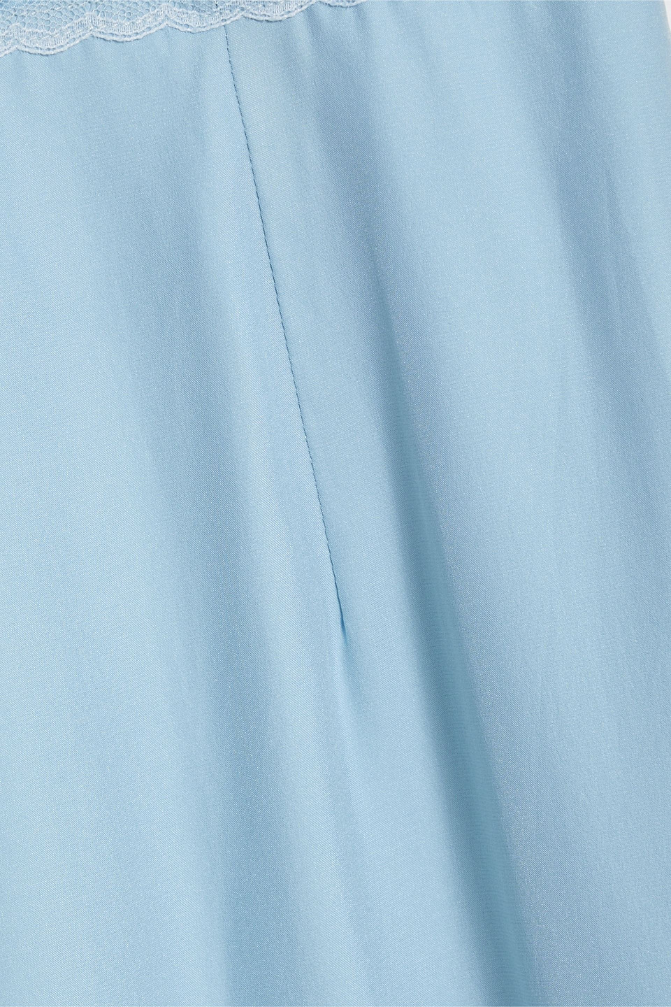 HVN CHRISSY CORDED LACE-PANELED SILK-CREPE MIDI DRESS