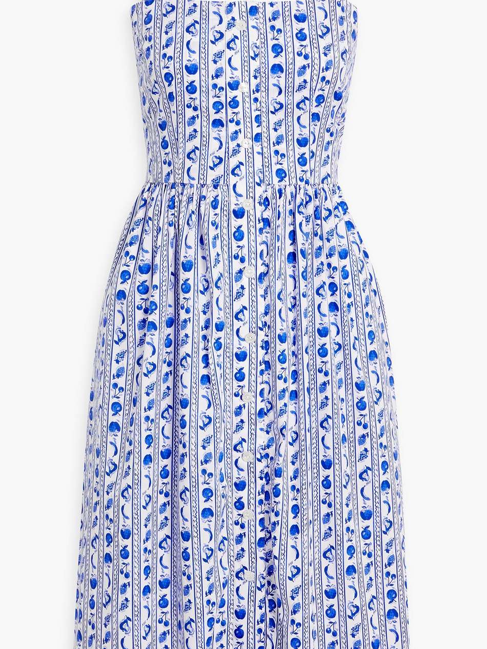 laura printed cotton-blend poplin dress