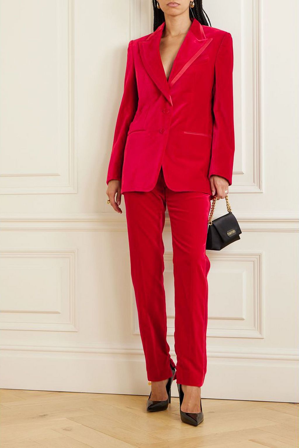TOM FORD Silk-trimmed cotton-velvet blazer