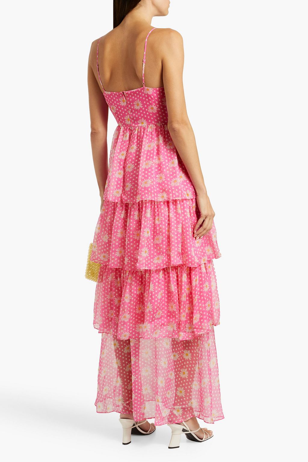 HVN Rebekah tiered printed silk-chiffon maxi dress