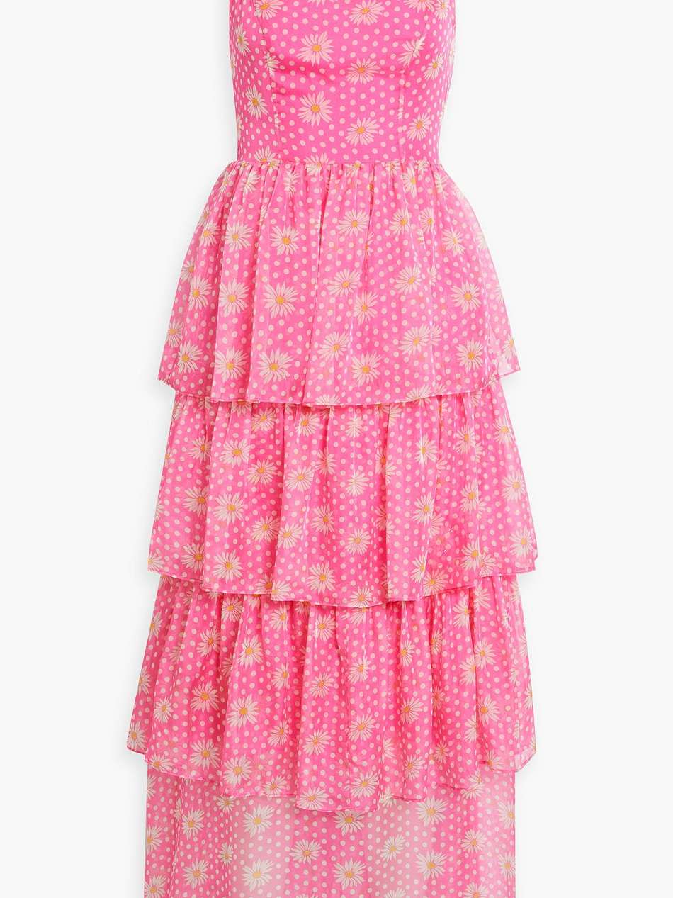 rebekah tiered printed silk-chiffon maxi dress