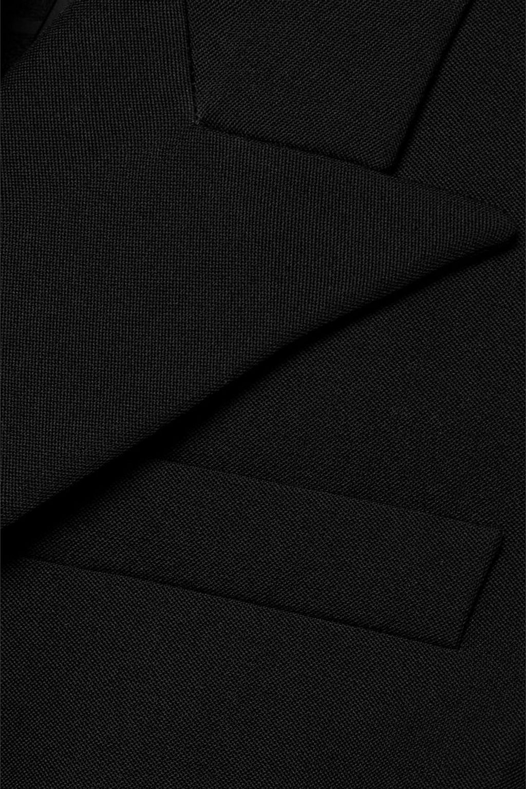 VERSACE Double-breasted grain de poudre wool blazer