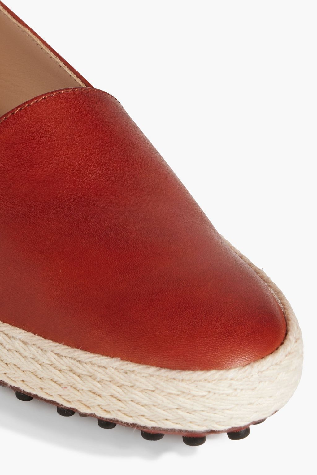 TOD'S Gommino jute-trimmed leather loafers