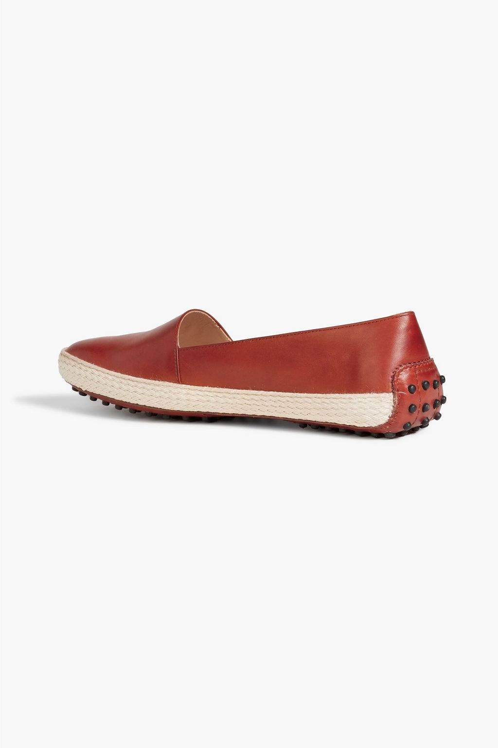 TOD'S Gommino jute-trimmed leather loafers