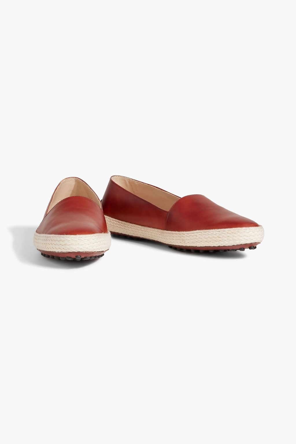 TOD'S Gommino jute-trimmed leather loafers